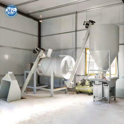 1-5tph τάση εξατομικευμένη ξηρή μίξη σκόνη κονιοφόρο γραμμή παραγωγής τοίχος γύψος γύψος τσιμέντο Skim Coat Mixer Tile Adhesive Glue Grout Making Machine