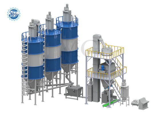 10-50 T / H Εργοστάσιο κονιάματος σε σκόνη ξηρής δόμησης Μίξερ σοβάτισμα τοίχων Μηχανή ανάμειξης κόλλας πλακιδίων