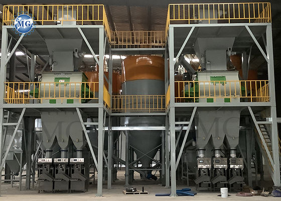 10-50 T / H ξηρή σκόνη σίδηρο γραμμή παραγωγής τοίχος μαντίλα Skim Coat Mixer πλακάκια κολλήματος μηχανή ανάμειξης
