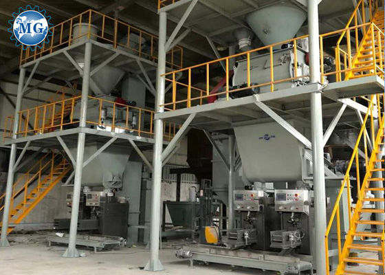 10T/H Putty PLC ξηρά γραμμή παραγωγής κονιάματος για τη μίξη άμμου τσιμέντου