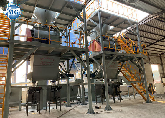 Δίδυμη συγκολλητική γραμμή παραγωγής 30T/H κεραμιδιών κονιάματος άξονων ξηρά